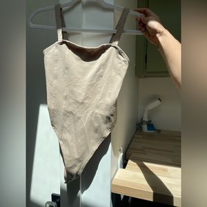 H&M Corset Style Bodysuit Size S Tan